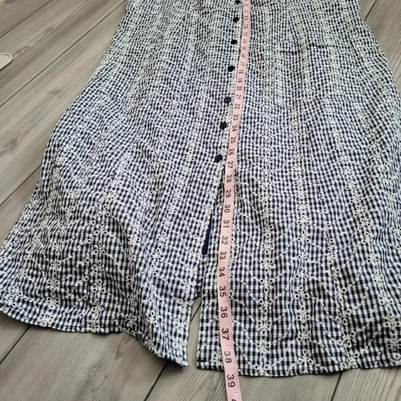Marilyn Monroe Women's Gingham Embroidered Midi Button-Up Dress Size 20W - Picture 12 of 14